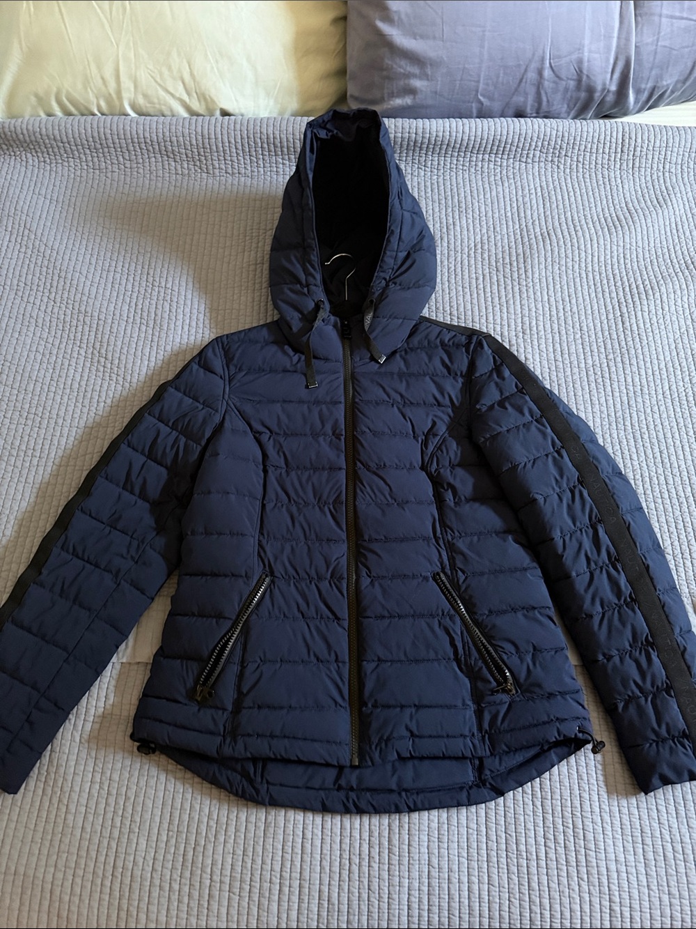 Nautica Women's Navy Hooded Quilted Puffer Jacket